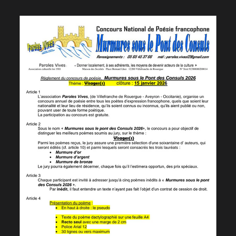 Capture d'écran du site de l'annonce