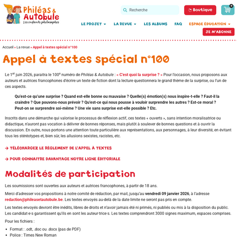 Capture d'écran du site de l'annonce