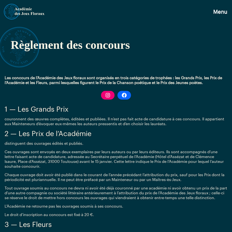 Capture d'écran du site de l'annonce