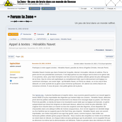 Capture d'écran du site de l'annonce