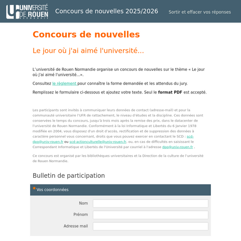 Capture d'écran du site de l'annonce