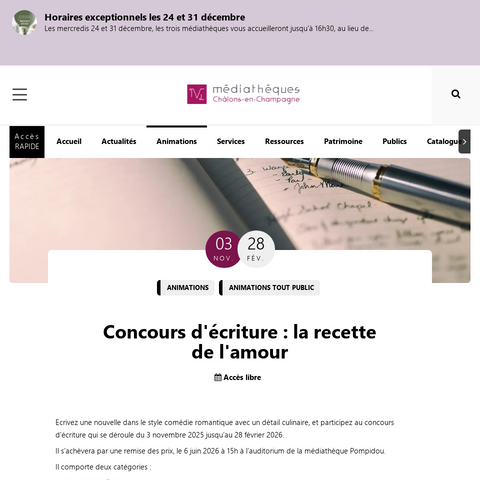 Capture d'écran du site de l'annonce