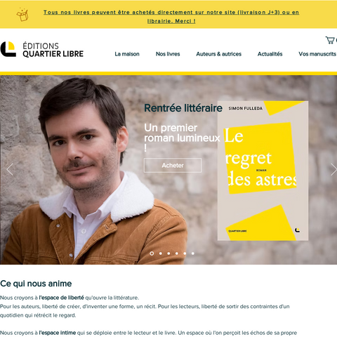 Capture d'écran du site de l'annonce