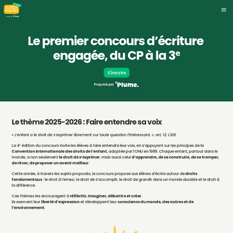 Capture d'écran du site de l'annonce