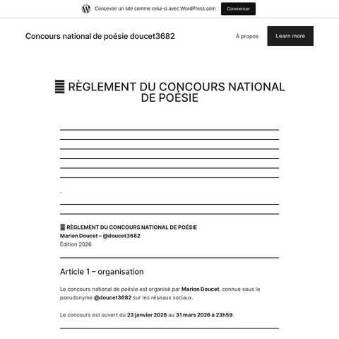 Capture d'écran du site de l'annonce