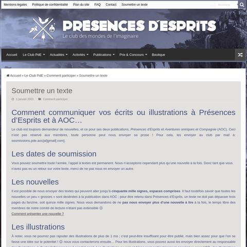 Capture d'écran du site de l'annonce