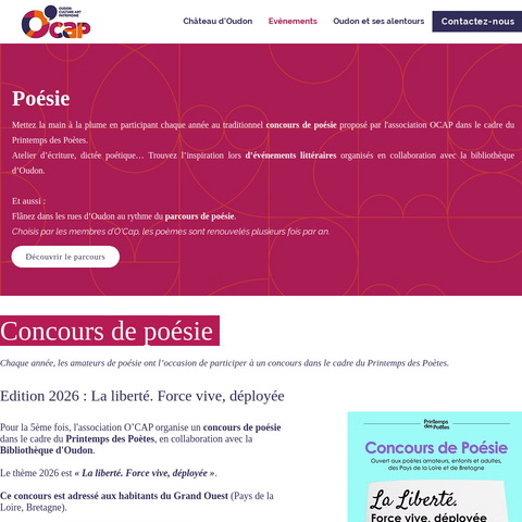 Capture d'écran du site de l'annonce