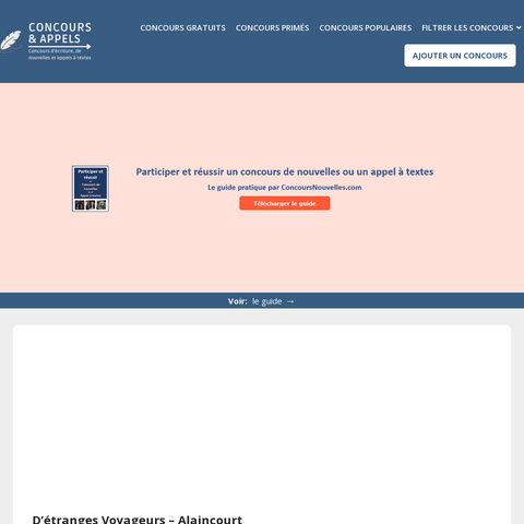 Capture d'écran du site de l'annonce