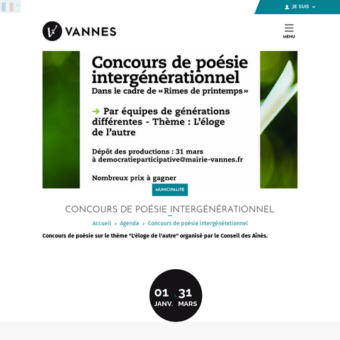 Capture d'écran du site de l'annonce