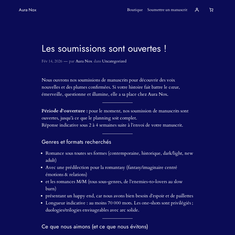 Capture d'écran du site de l'annonce