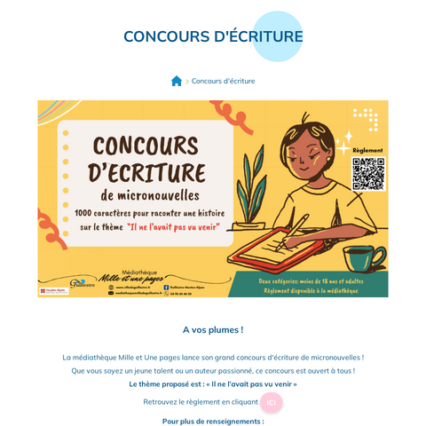 Capture d'écran du site de l'annonce