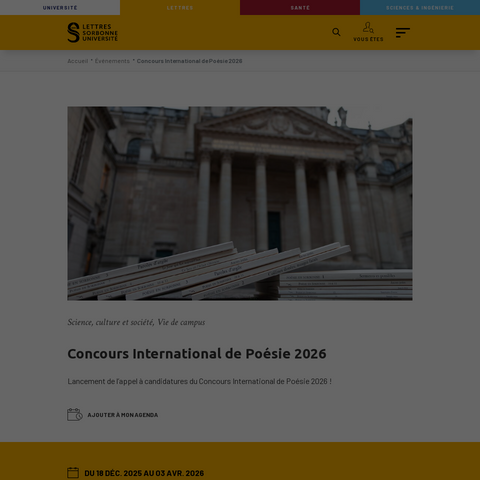 Capture d'écran du site de l'annonce