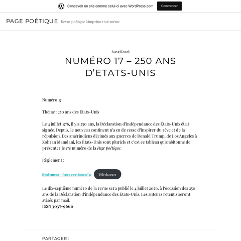 Capture d'écran du site de l'annonce