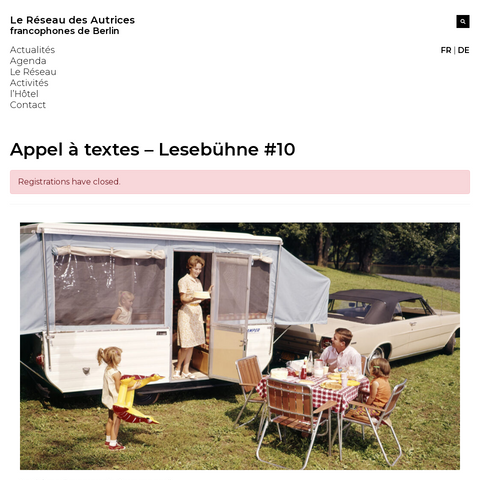 Capture d'écran du site de l'annonce