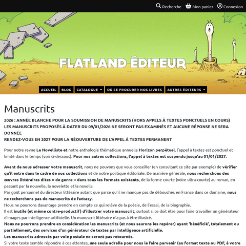 Capture d'écran du site de l'annonce