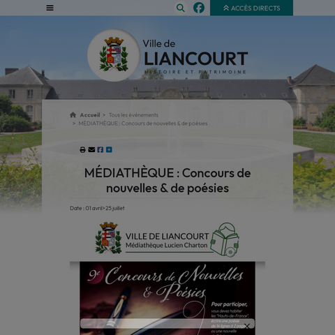 Capture d'écran du site de l'annonce