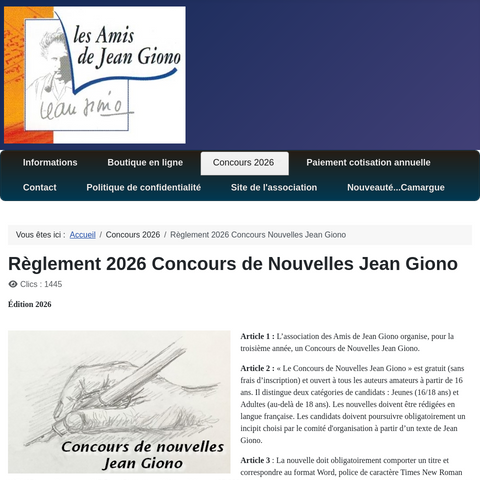 Capture d'écran du site de l'annonce