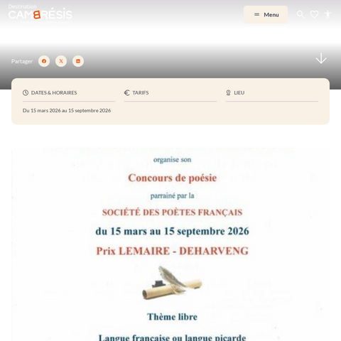 Capture d'écran du site de l'annonce